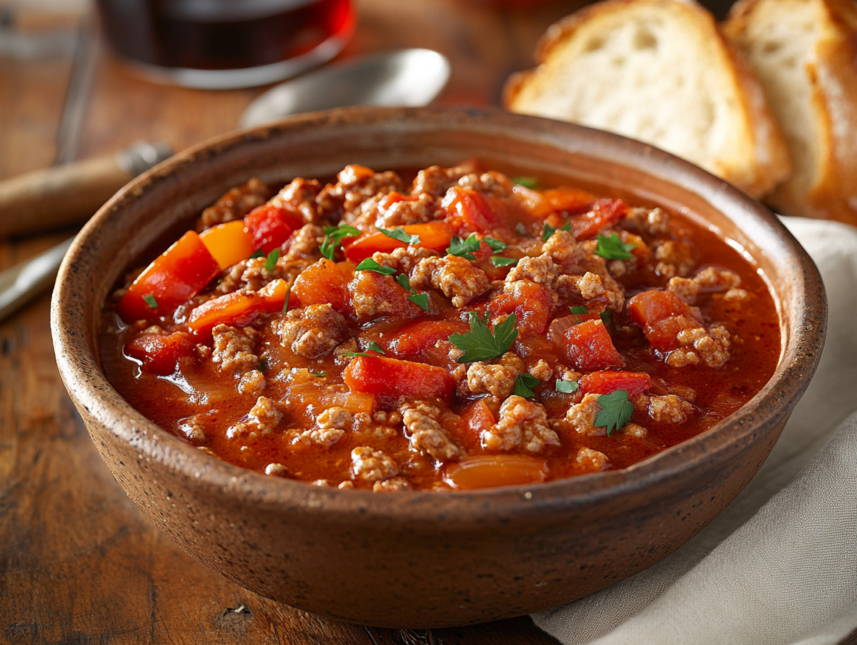 Pork Mince and Red Pepper Paprikash