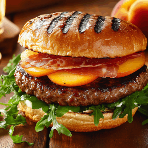Bbq Peach And Prosciutto Burger