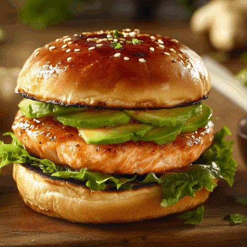 Sweet And Spicy Asian-Inspired Salmon Burger Delight