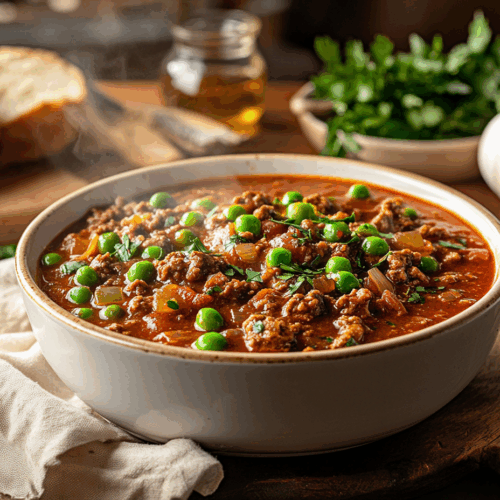 Hearty Chilean Minced Beef Stew With Aromatic Spices