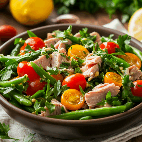 Vibrant Basque Tuna And Green Bean Mediterranean Salad