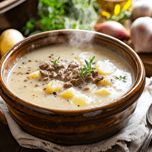 Creamy Beef Mince And Potato Soup