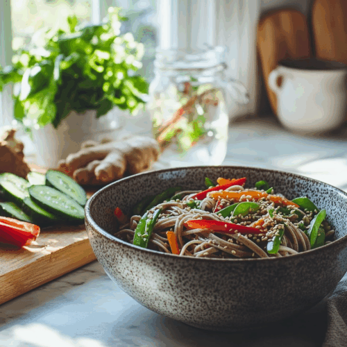 Sesame Ginger Soba Noodle Salad