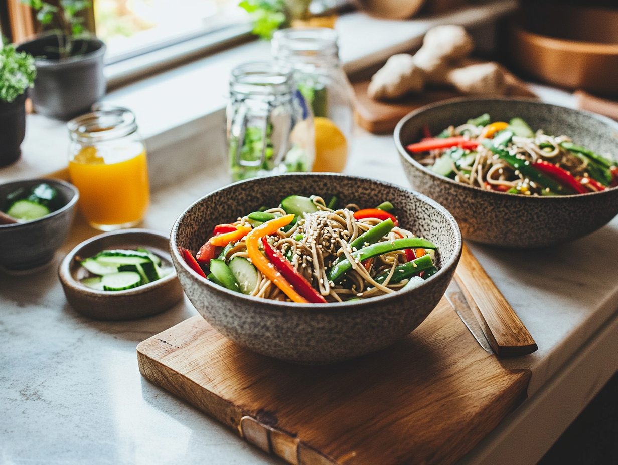 Sesame Ginger Soba Noodle Salad