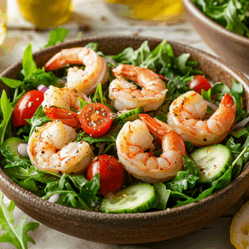 Fresh Mediterranean Shrimp Salad With Zesty Dressing