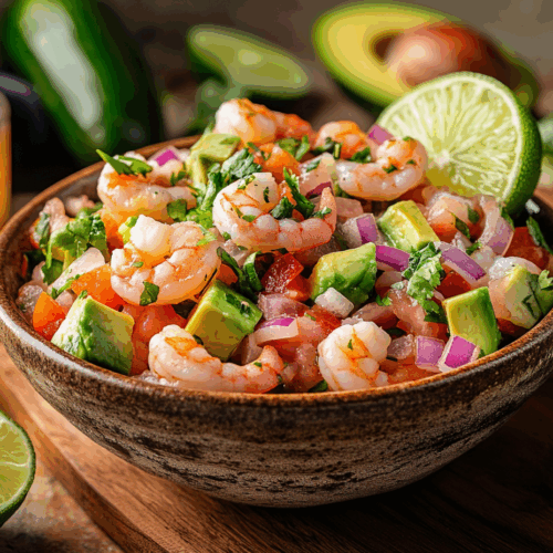 Zesty Ecuadorian Shrimp Ceviche Salad With Fresh Flavors