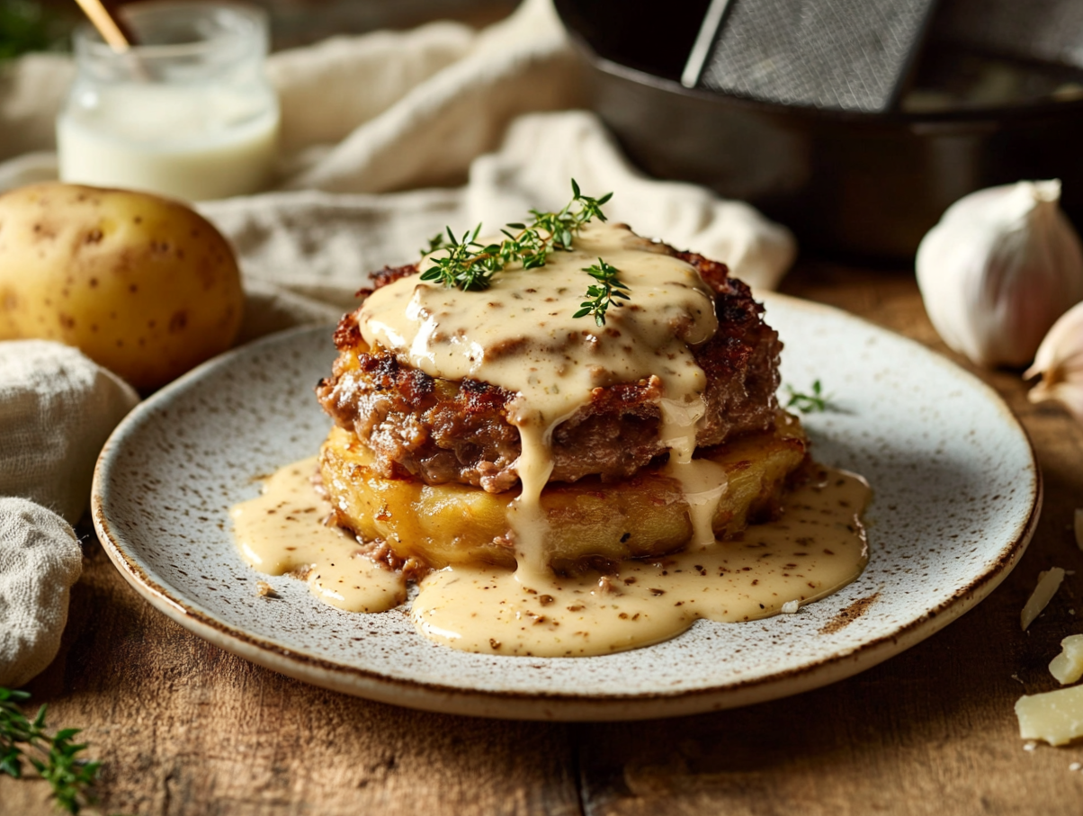Swiss Mountain Lamb Rosti with Creamy Gruyère Delight