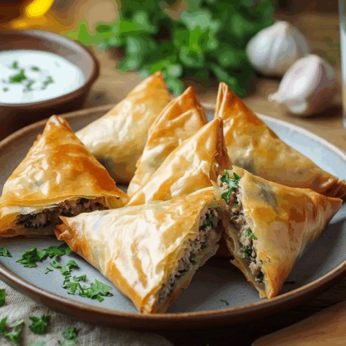 Flaky Mediterranean Delight: Pork And Herb Borek Perfection