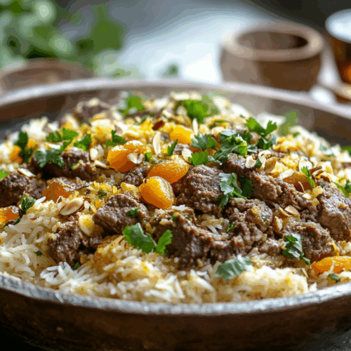 Persian Beef Mince And Apricot Pilaf