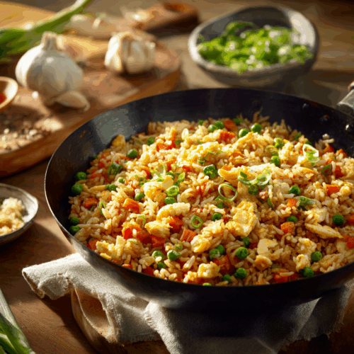 Umami-Packed Garlic Fried Rice With Vegetables