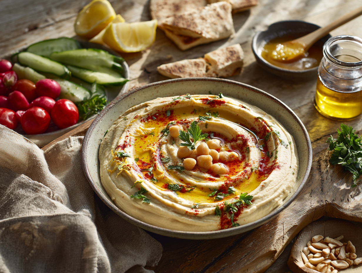 Silky Classic Hummus with Chili–Lemon Sizzle