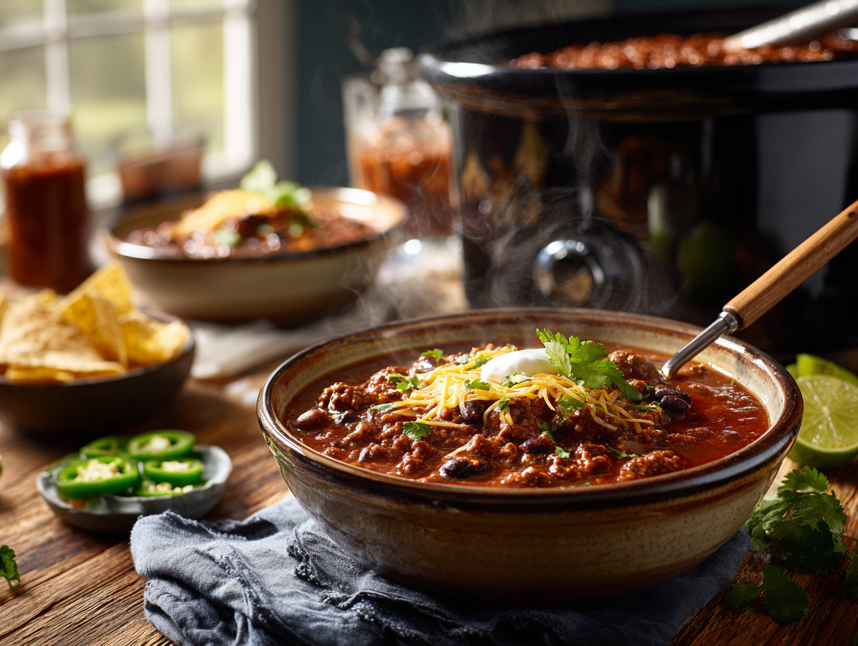 Speedy Crockpot Weeknight Chili
