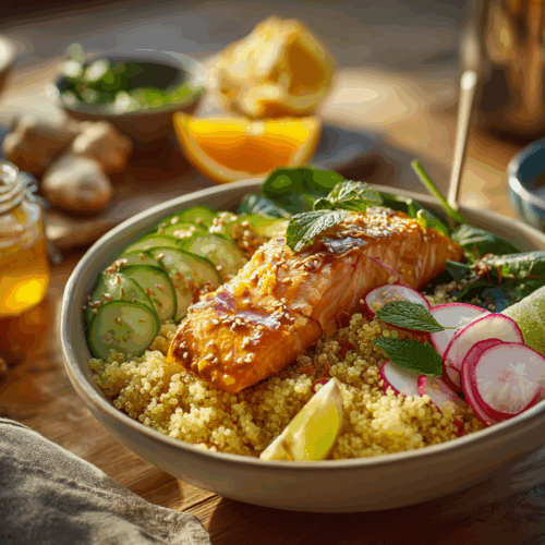 Citrus-Ginger Glow Salmon Bowl