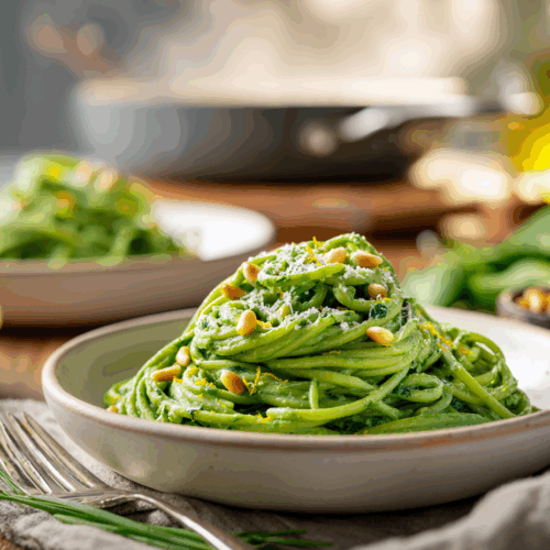 Vivid Green “Slime” Spinach-Basil Pasta (30-Minute Dinner)