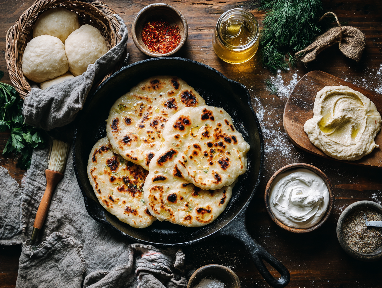 30-Minute Sourdough Skillet Flatbreads (Quick Sourdough Bread Recipe)