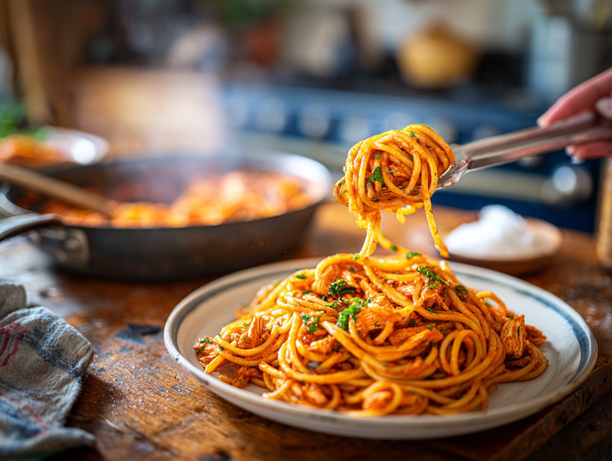 Weeknight Chicken Spaghetti with Silky Tomato-Cream Sauce