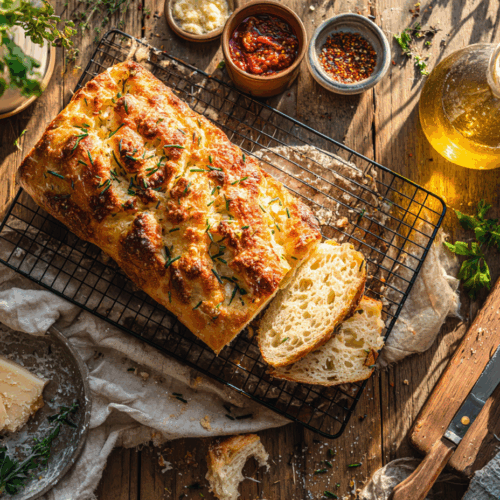 Crispy-Parmesan Garlic Bread With Herb Butter
