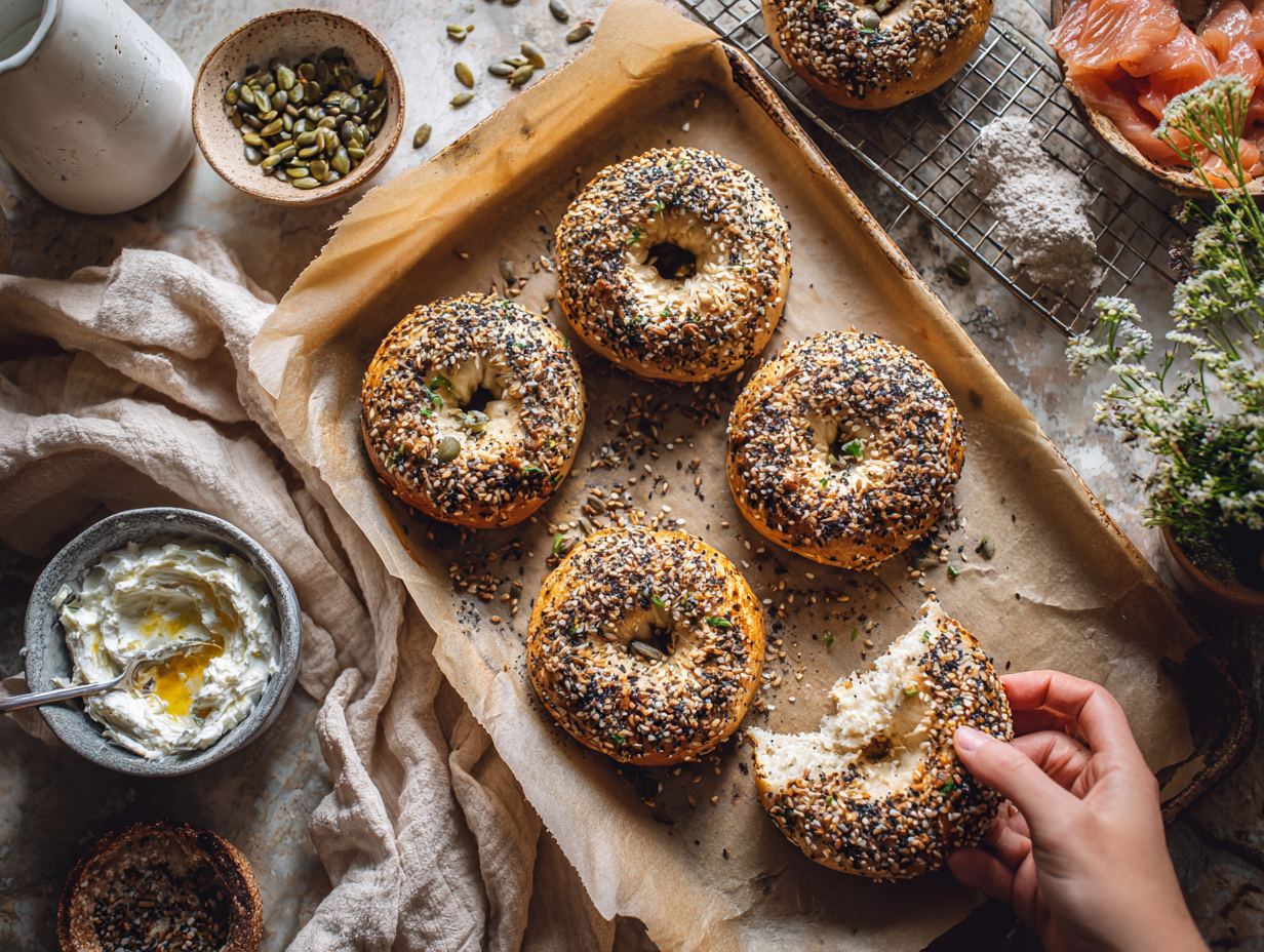 30-Minute Greek Yogurt Everything Bagels