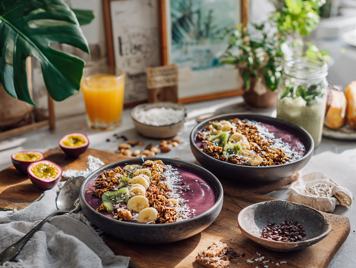 Brazilian Açaí Bowl Recipe (Rio-Style) with Crunchy Coconut & Cacao