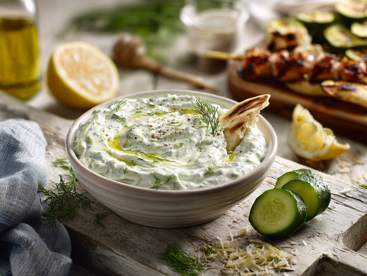 Classic Greek Tzatziki (Yogurt–Cucumber Sauce)