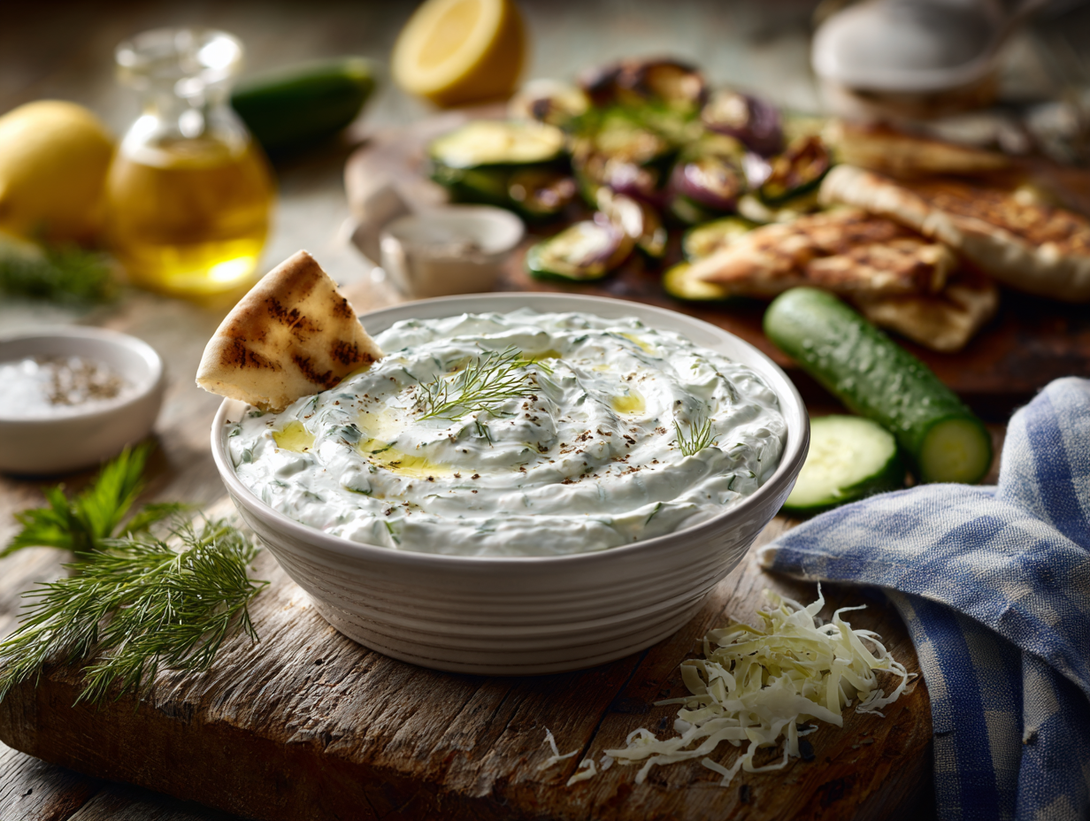 Classic Greek Tzatziki (Yogurt–Cucumber Sauce)