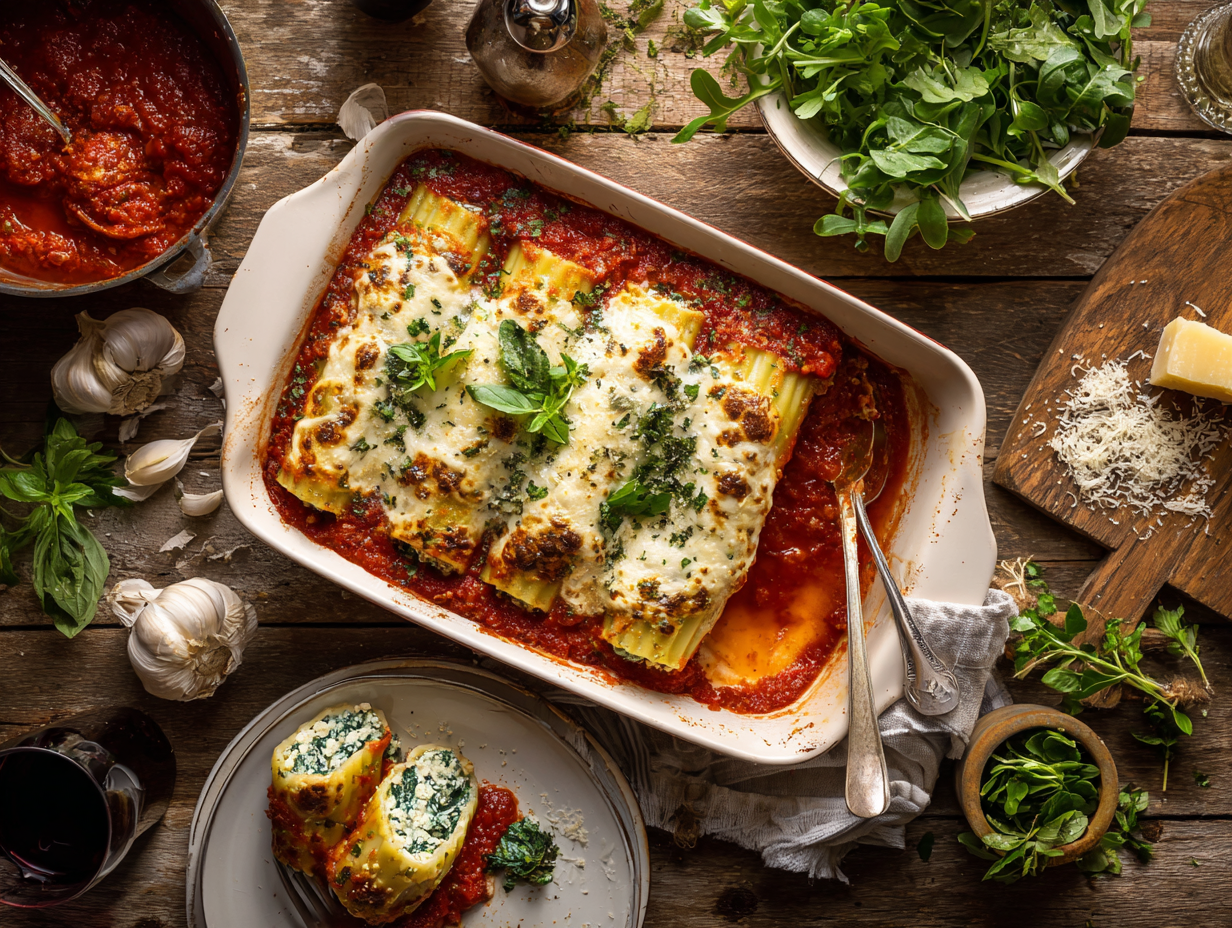 Quick Weeknight Spinach Manicotti