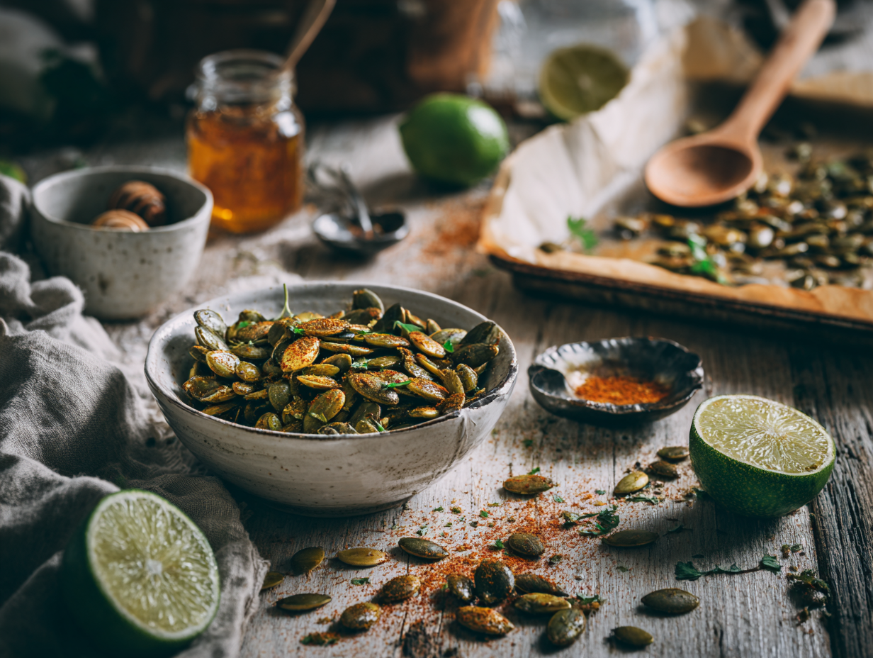 Chili–Lime Roasted Pumpkin Seeds (Pepitas)