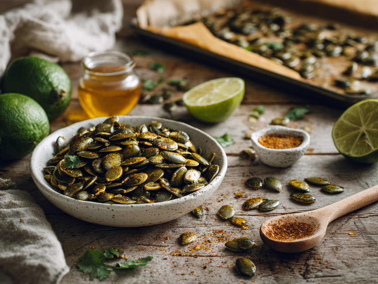 Chili–Lime Roasted Pumpkin Seeds (Pepitas)