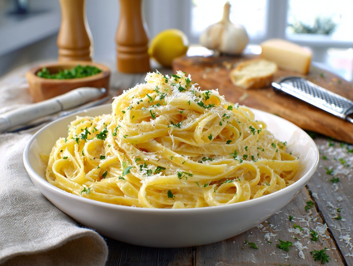 Olive Garden–Style Alfredo Sauce with Fettuccine (Copycat)