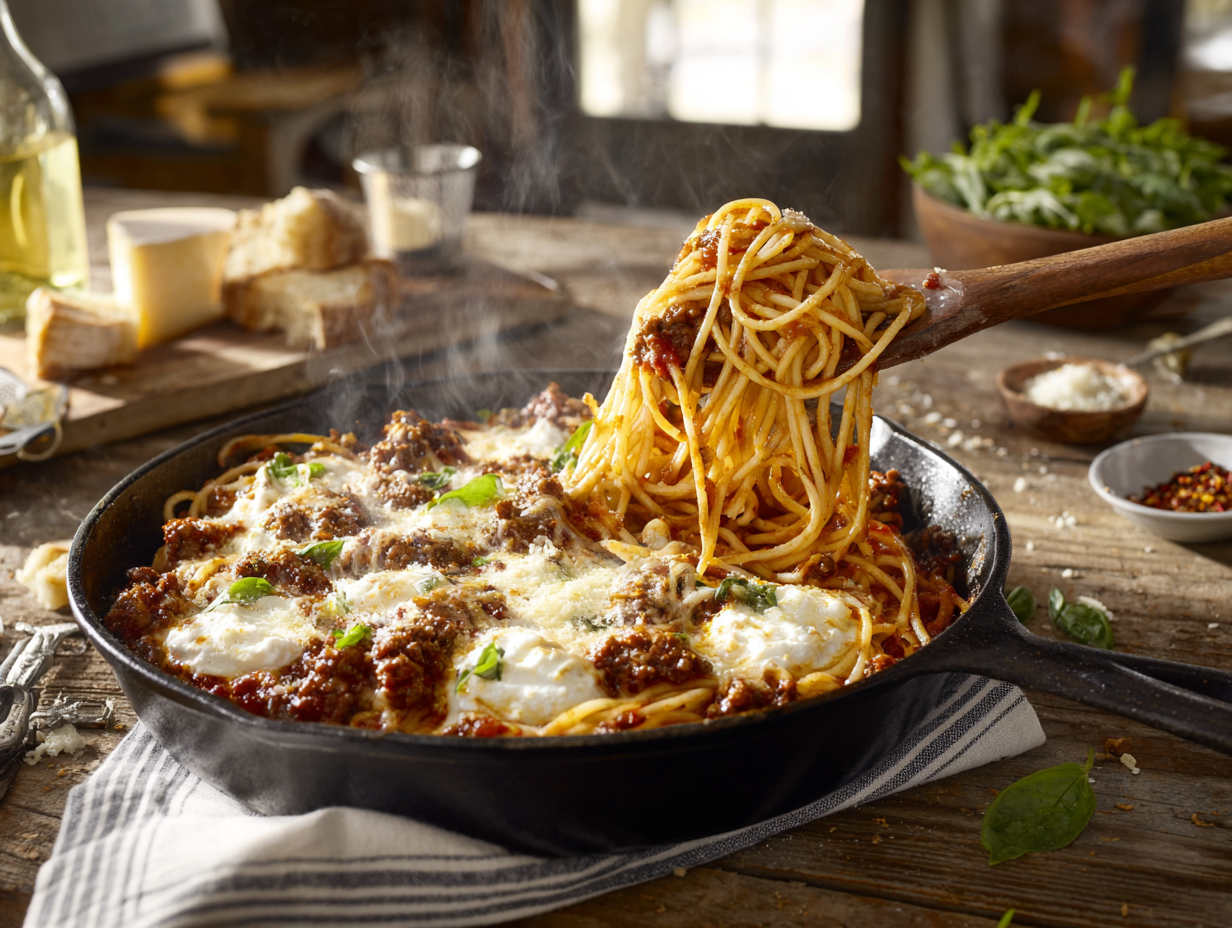 Quick Weeknight Baked Spaghetti