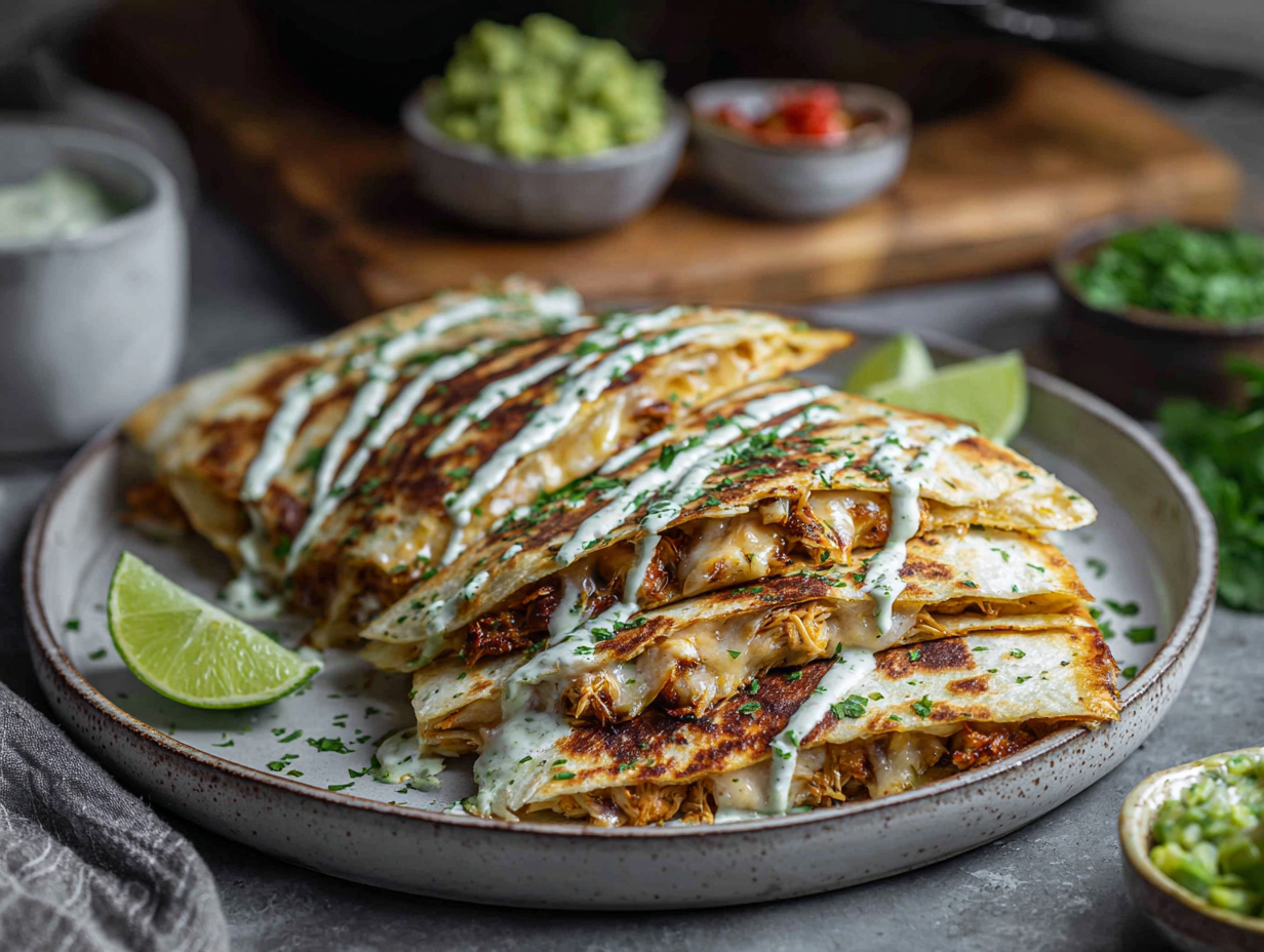 Weeknight Chicken Quesadilla With Cilantro‑Lime Crema