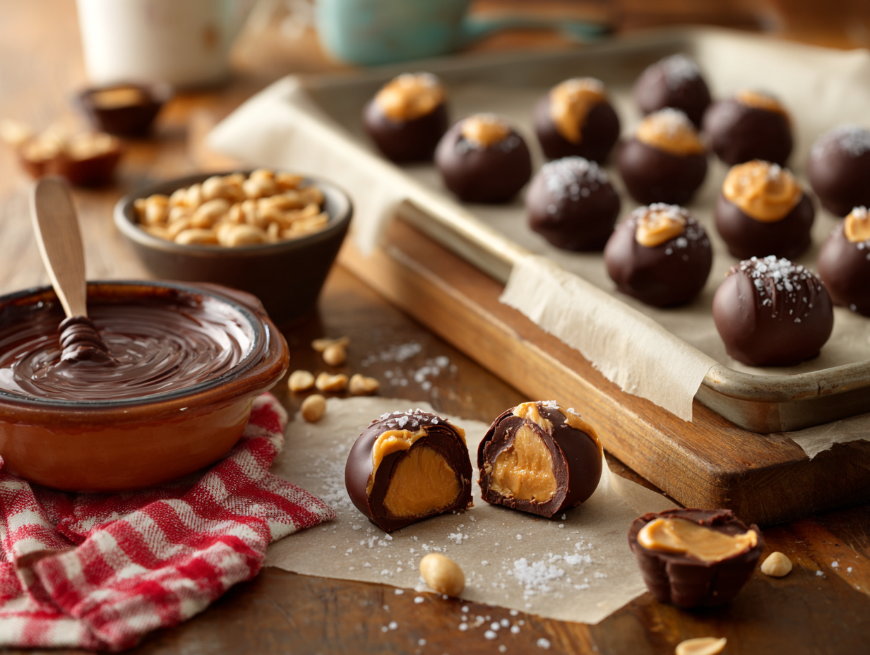 Classic Buckeyes (Chocolate-Dipped Peanut Butter Balls)