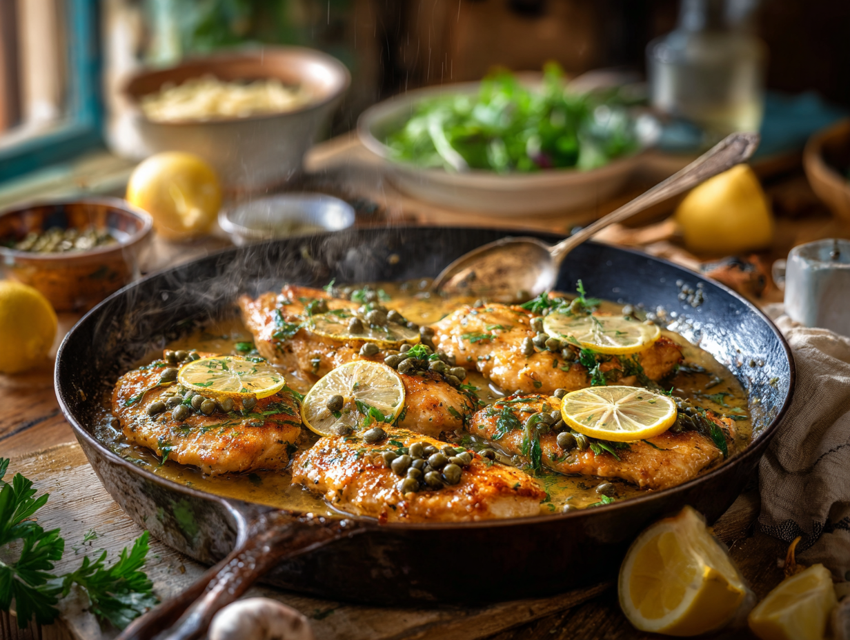 Zesty Skillet Lemon Chicken with Garlic Butter and Herbs