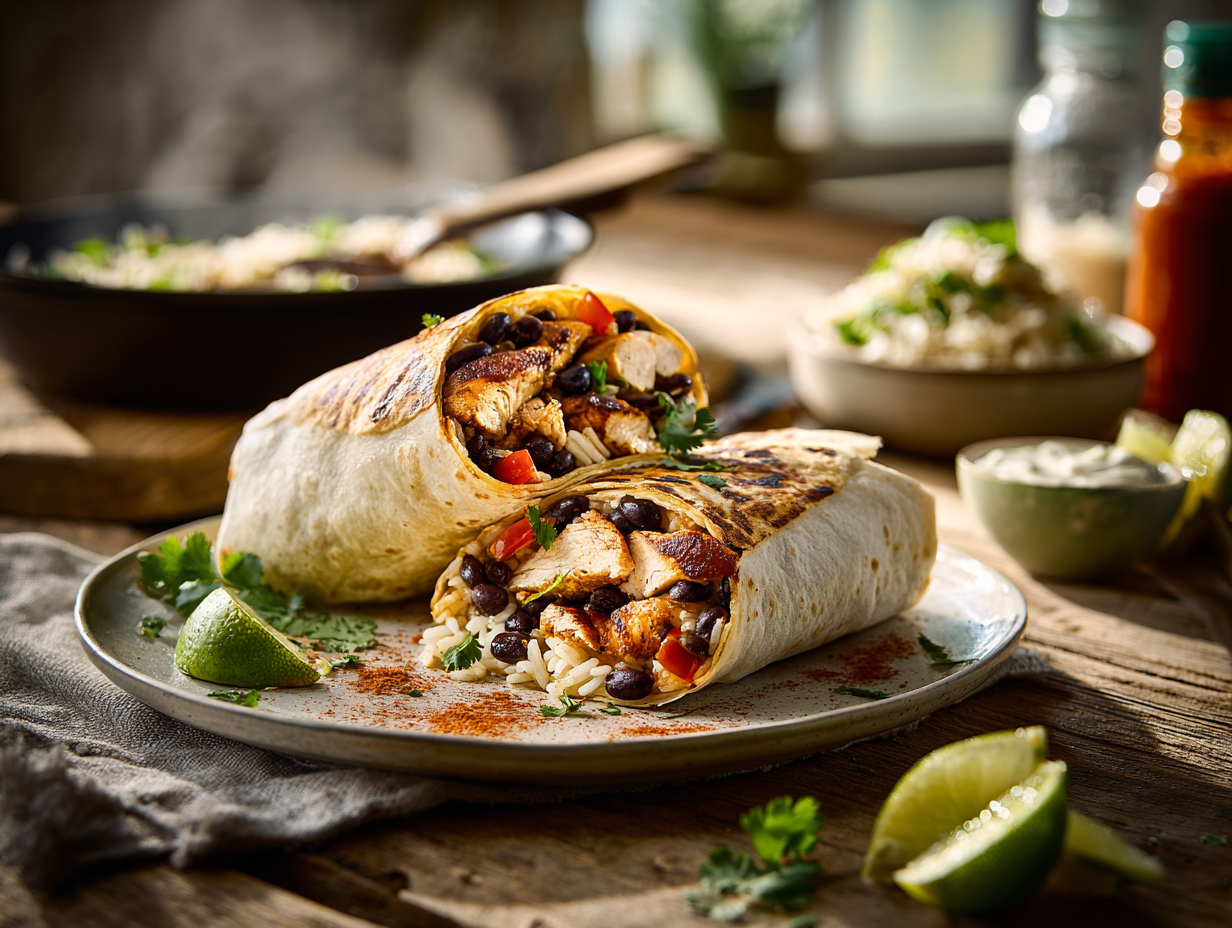 Smoky Chipotle Chicken Burritos 2 30-Min Smoky Chipotle Chicken &Amp; Black Bean Burritos