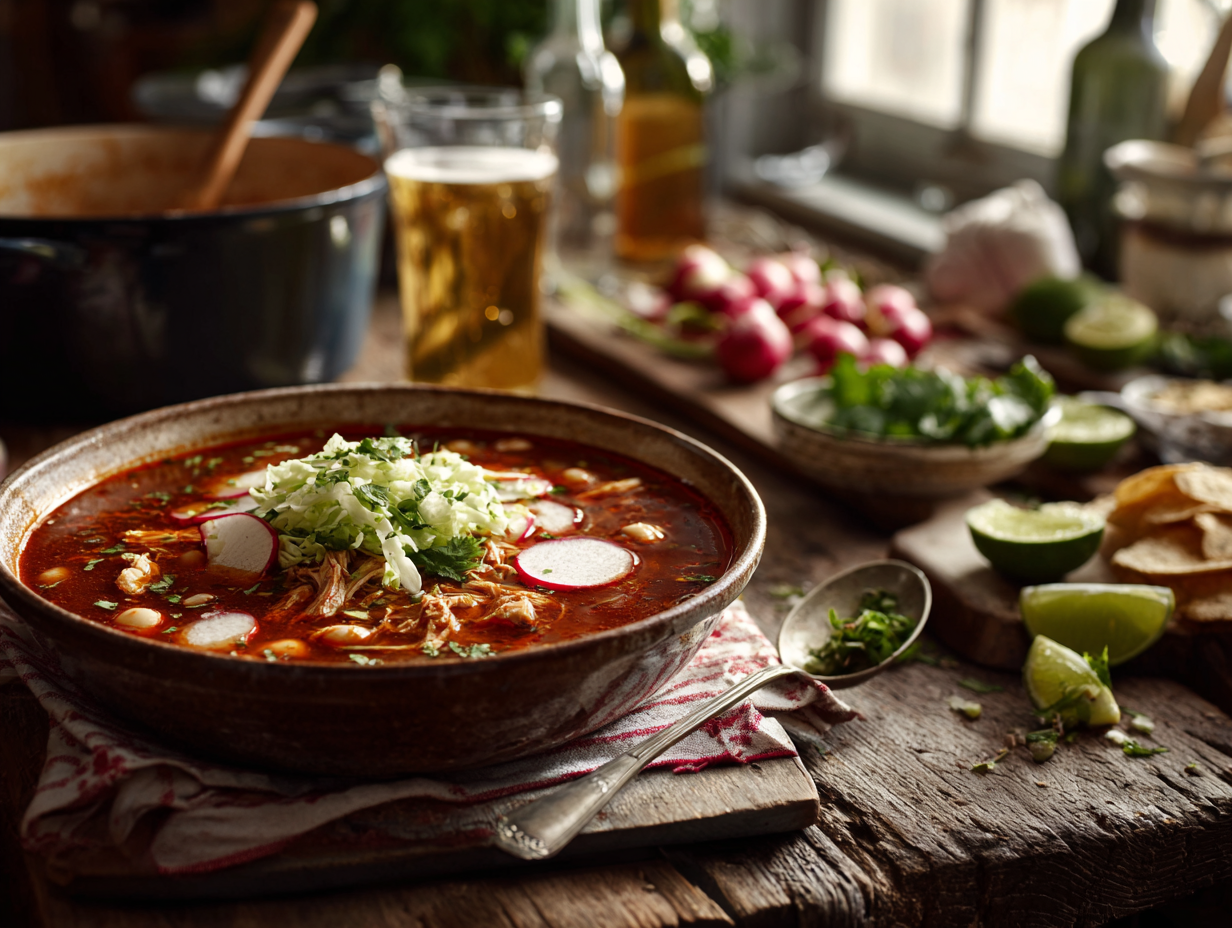 Weeknight Chicken Pozole Rojo