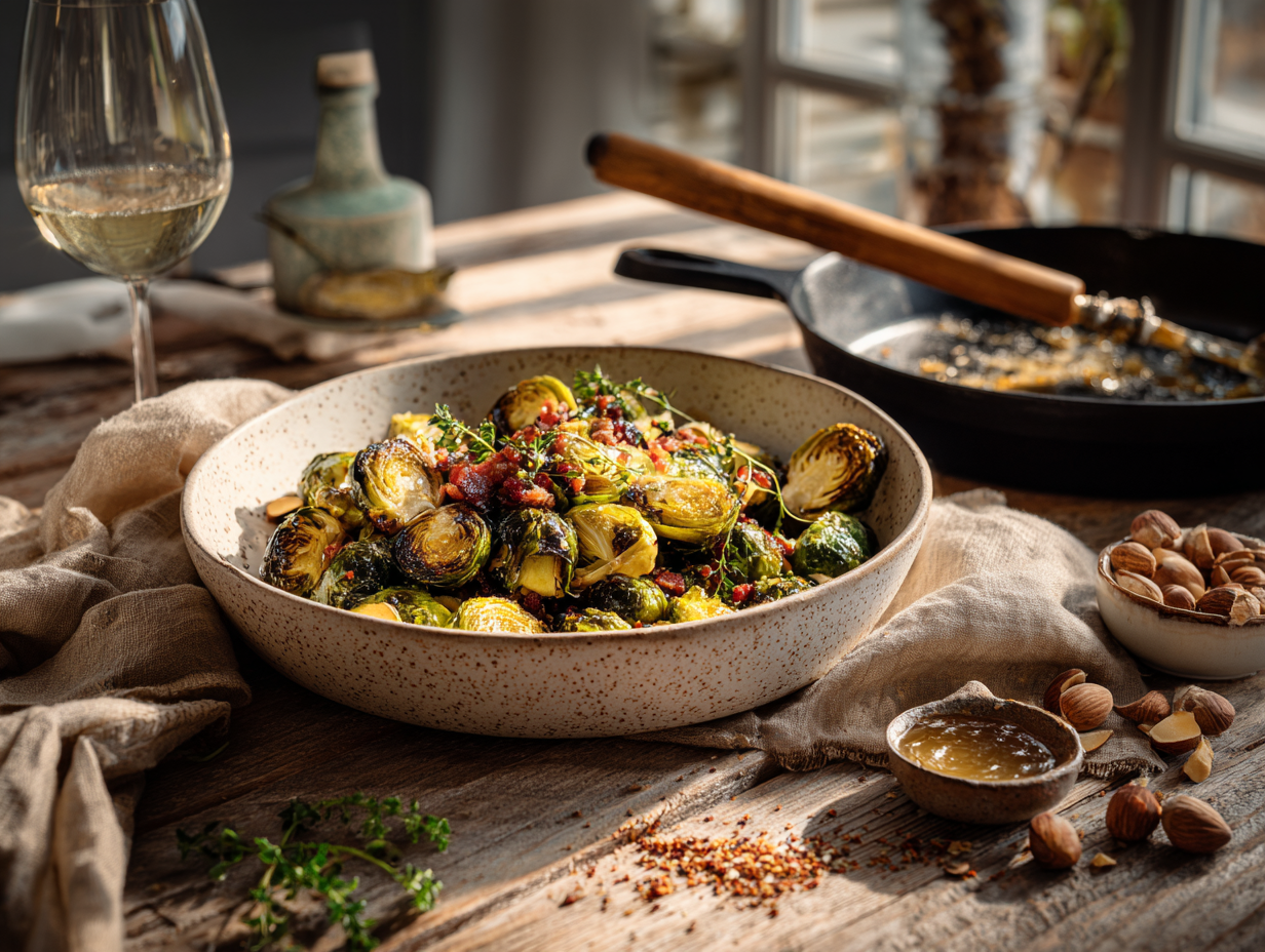 Maple Miso Brussels Sprouts 2 Charred Brussels Sprouts With Maple-Miso Brown Butter &Amp; Crispy Pancetta