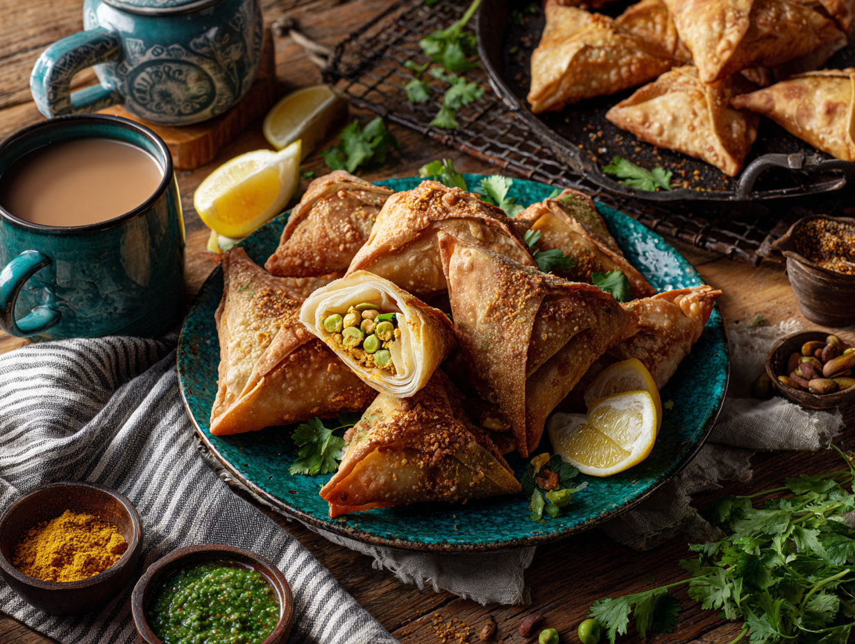 Quick Potato-Pea Samosas (Weeknight Wonton Samosa Recipe)
