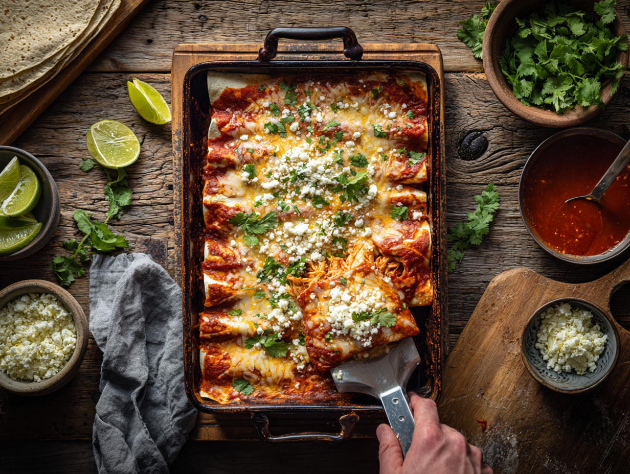 Weeknight Red Chicken Enchiladas (30-Minute)