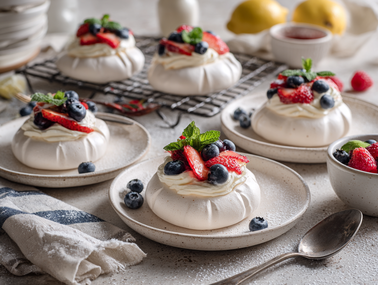Pavlova Recipe Quick Mini Pavlovas With Berries