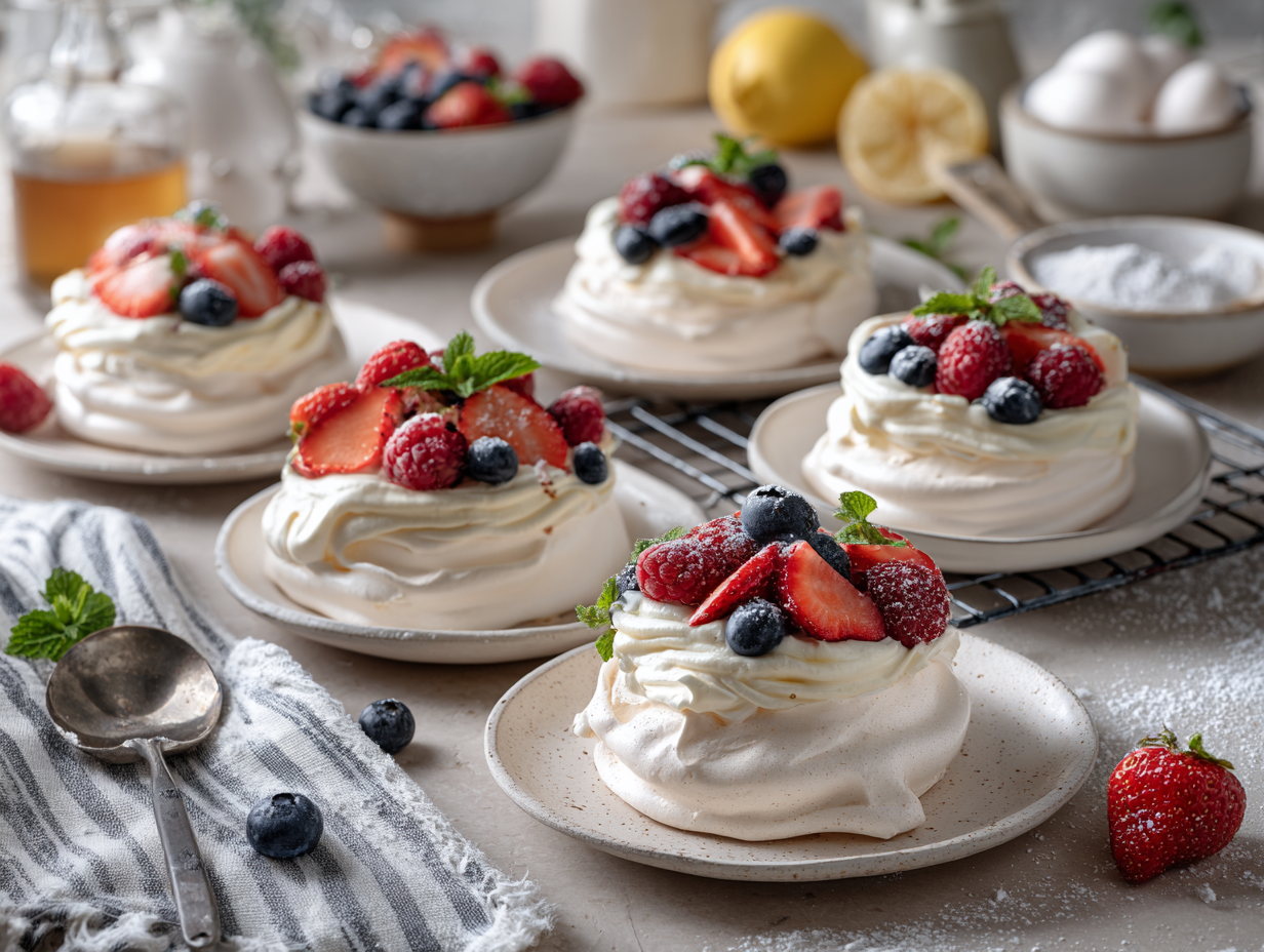 Pavlova Recipe Quick Mini Pavlovas with Berries
