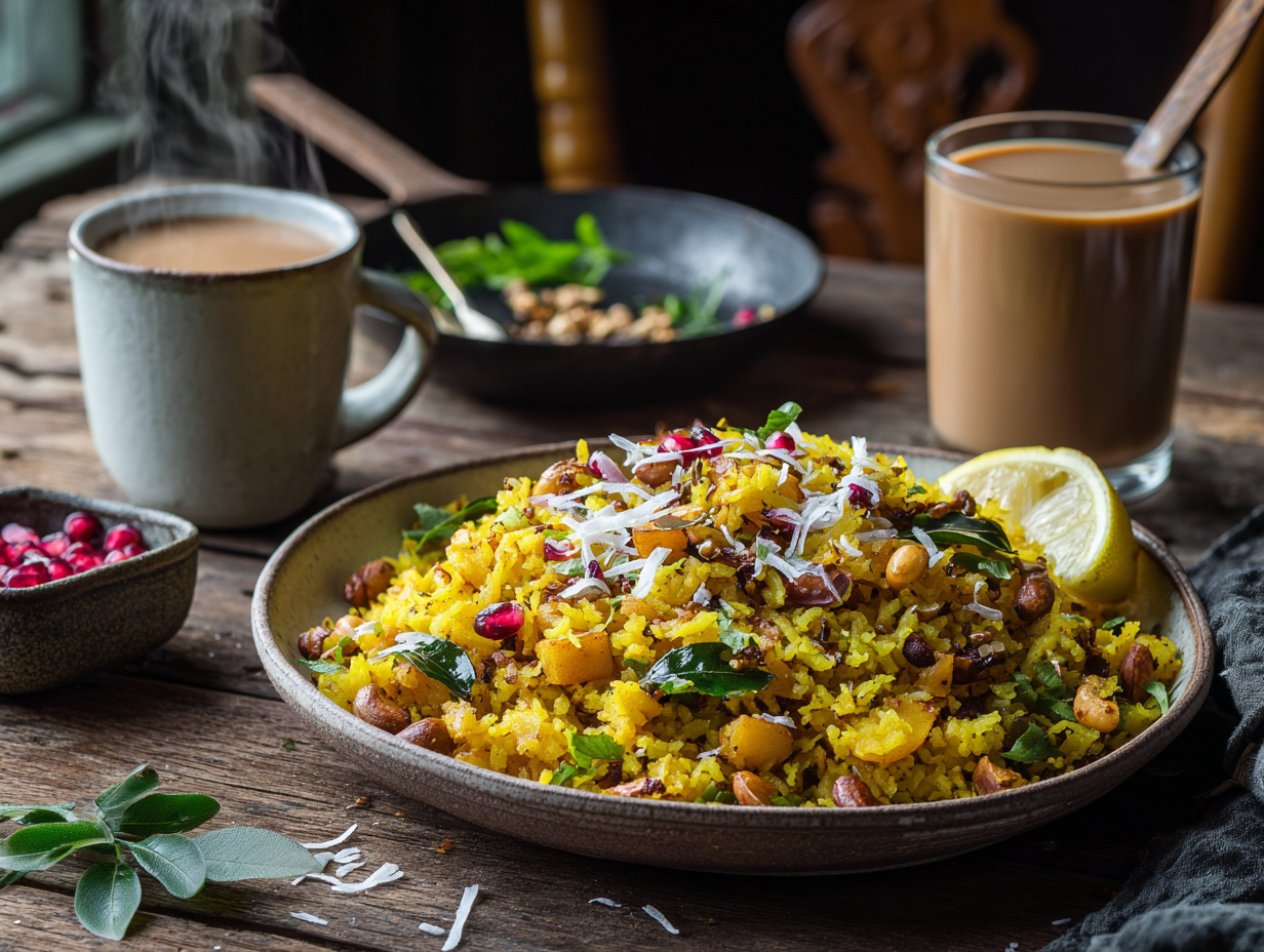 Maharashtrian Poha Recipe 2 Kanda Batata Poha (Maharashtrian Spiced Flattened Rice)