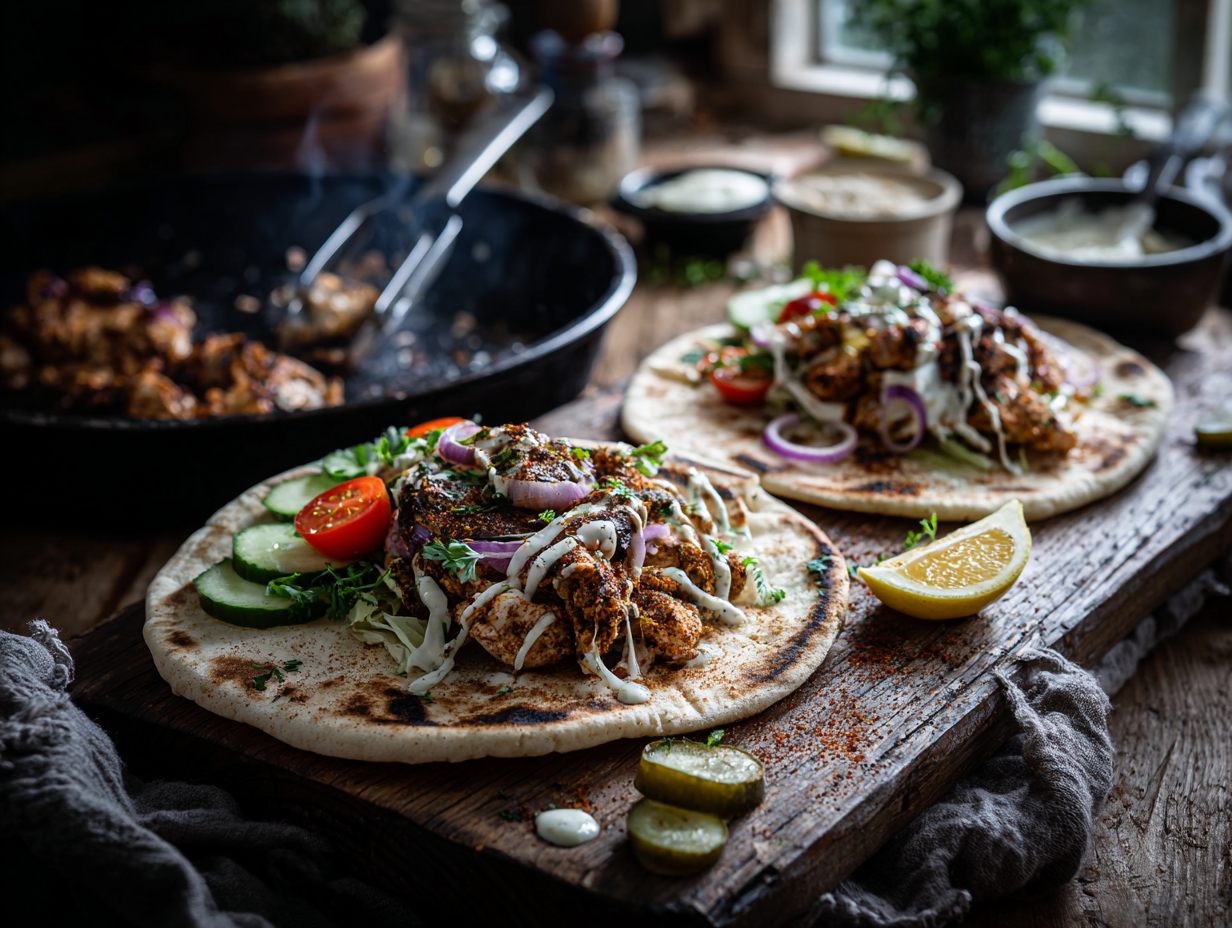 Easy Weeknight Chicken Shawarma 2 30-Minute Skillet Chicken Shawarma Wraps