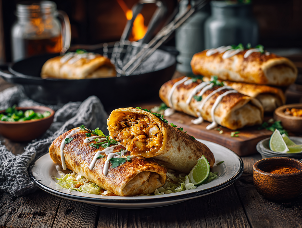 Crispy Weeknight Chicken Chimichangas