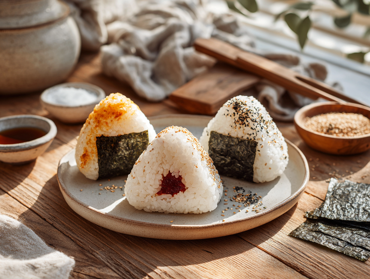 Quick Japanese Onigiri Trio 2 30-Minute Onigiri Recipe Tuna Mayo, Umeboshi, And Furikake