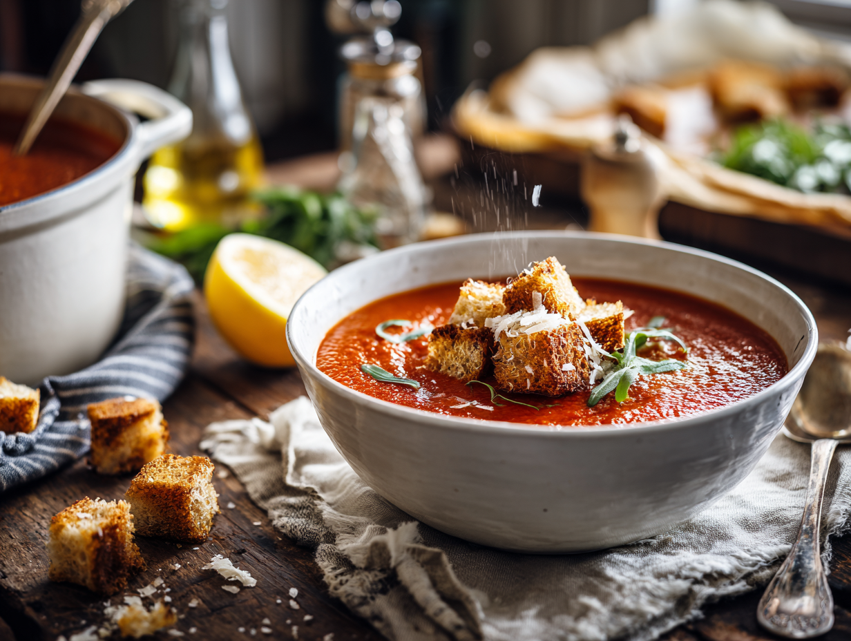 Roasted Red Pepper Tomato Basil Soup (30-Minute)