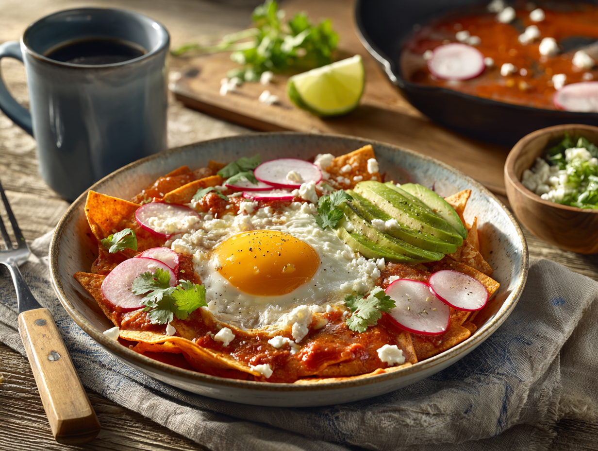 Weekday Chilaquiles Rojos With Sunny Eggs