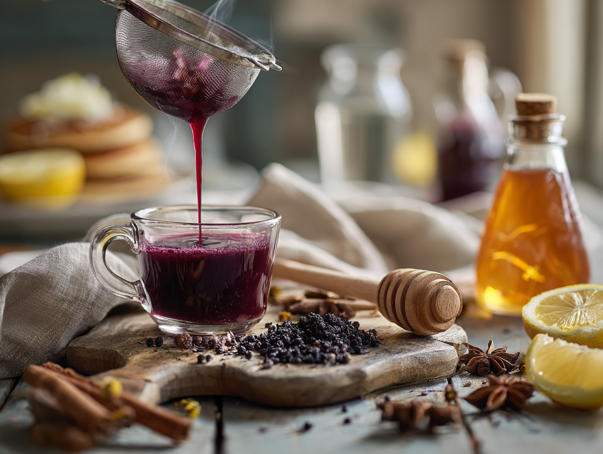 Quick Spiced Elderberry Syrup (30-Minute Homemade)