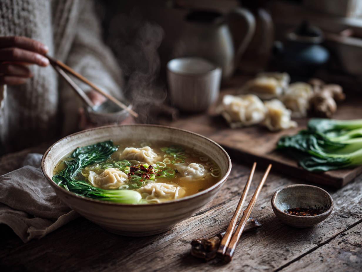 Quick Ginger Scallion Wontons 2 30-Minute Ginger-Scallion Wonton Soup