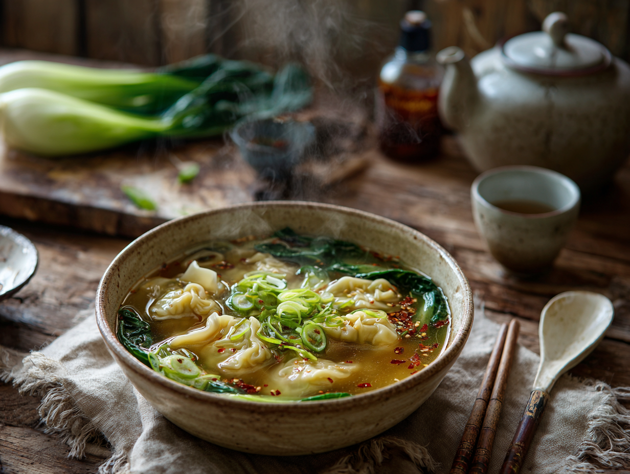 30-Minute Ginger-Scallion Wonton Soup