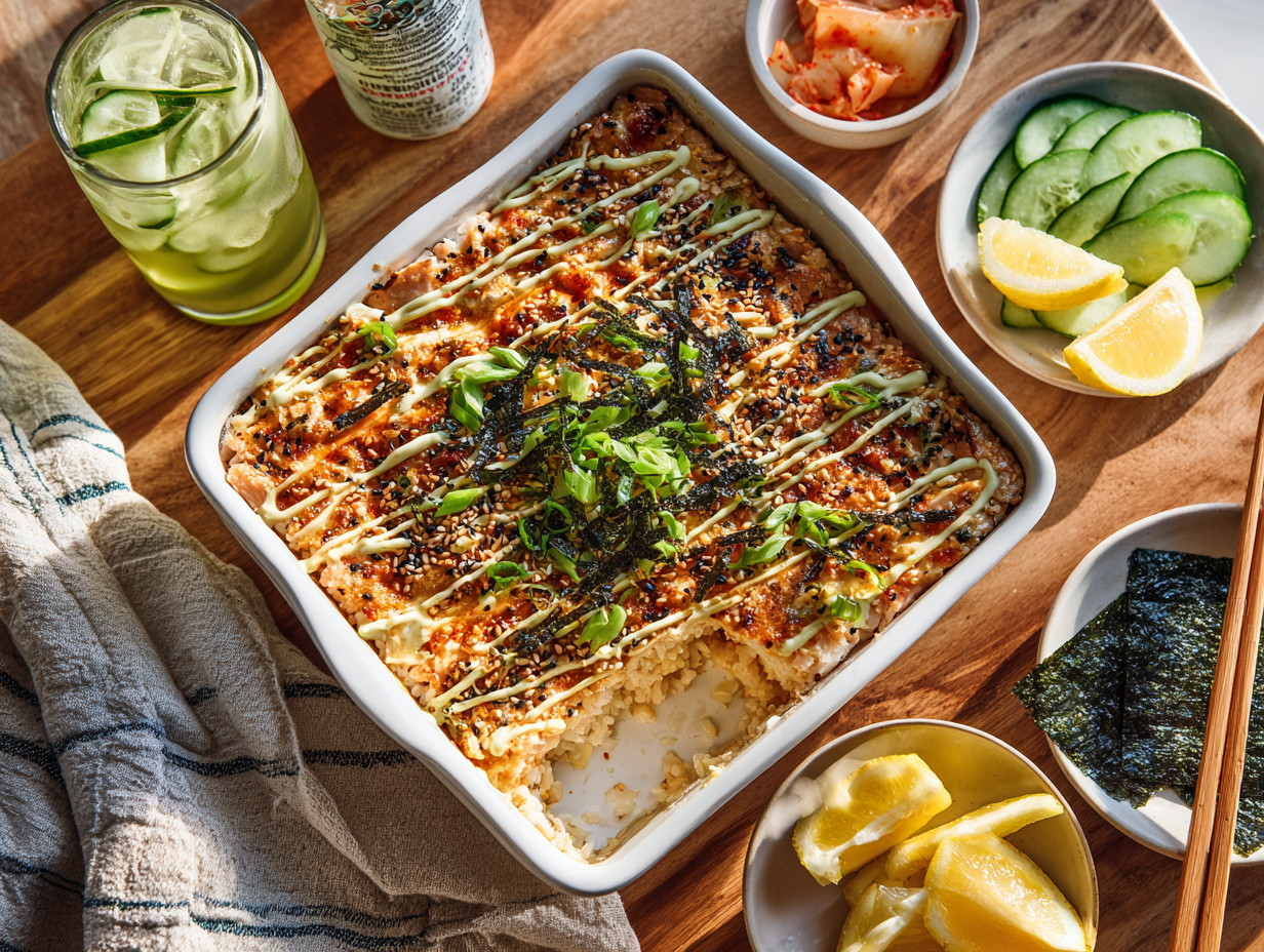 Weeknight Salmon (Or Crab) Sushi Bake